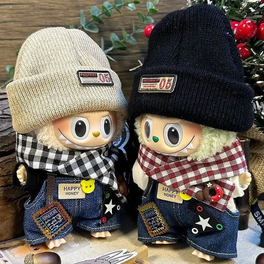 Labubu  Second-Generation  Cool Hoodie Outfit With Hat  Character Doll Pendant Fashionable Clothing Accessories For Toys